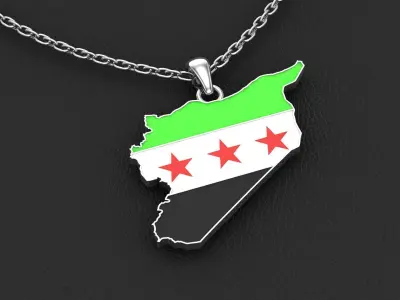 Syria flag pendant 3D print model