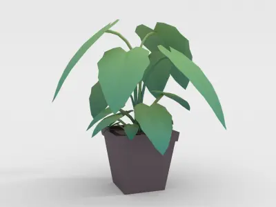 Low-poly popular indoor plant collection 3D model