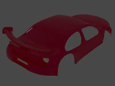 high poly car body  3D model