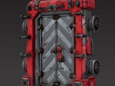 futuristic sci-fi door  3D print model