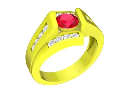 A7481 Korean Style Diamond Men Ring 3D Model 3D print model
