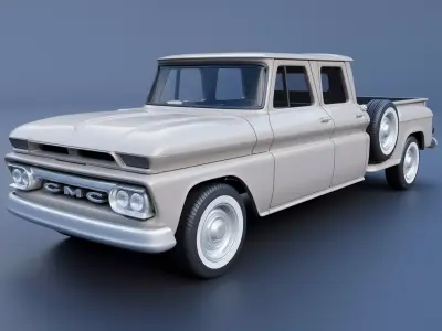 GMC Crew Cab Pickup 1965 3D print model