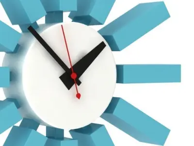 Block Wall Clock 3D model