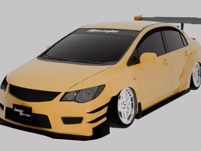 FD2 WIDEBODY KIT BY Bing Garage Low-poly 3D model
