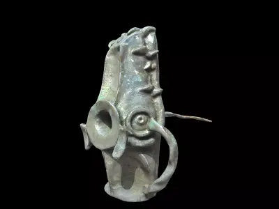 Crocodile Head Benin Bronze Low-poly 3D model