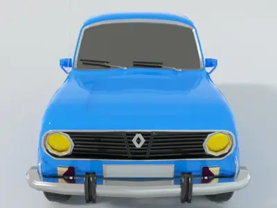 Renault 4 citron Low-poly 3D model