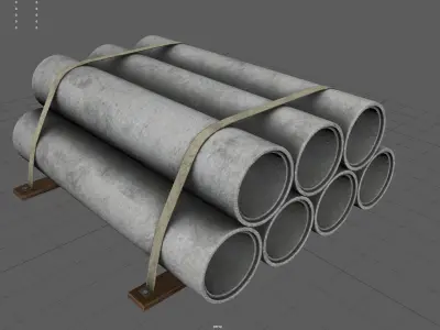Hormigon tubes Low-poly 3D model