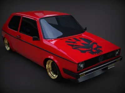 Golf GTI 1980 Low-poly 3D model