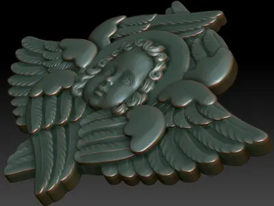 Cherub 3d model statue of angel with wings 3D print model