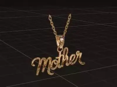 Golden Mother Script Pendant 3D print model