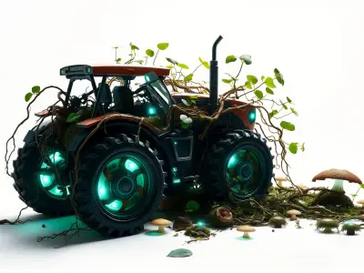 Bioluminescent Organic Tractor in Jungle Biome Low-poly 3D model