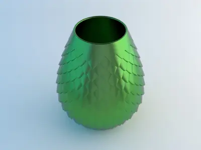 Vase with dragon scale pattern 3D print model