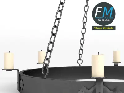 Medieval chandelier 1 3D model