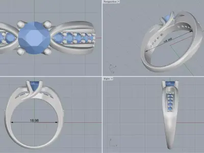 ring woman 3D print model 18