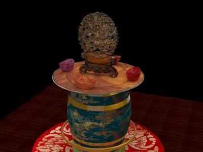 Chinese wood carved pattern  3D model