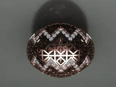 diamond ring  3D print model 9