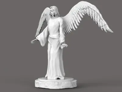 The Angel Statue Low-poly 3D model