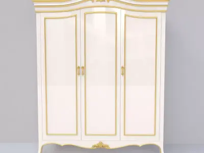 closet ornate gold wardrobe 3D model