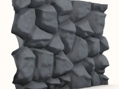 Jagged Granite Cliff Face Model 3D model