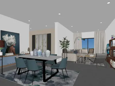 living room design scene Z2 3D model 3D model