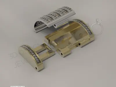 Luxury brilliant clasp with gems 3d model 3D print model