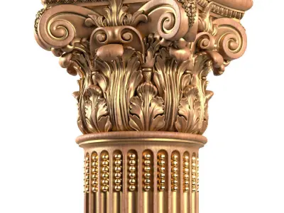 Classical round columns 3D model