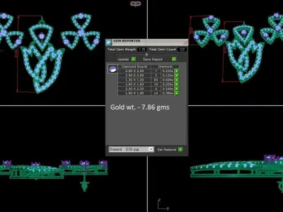 Pendant Earrings combo - 1152 3D print model