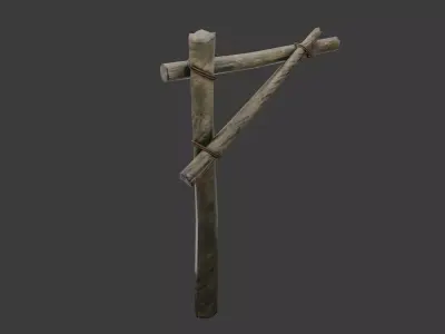 wooden street lamp - Low Poly Low-poly 3D model