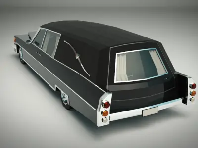 Low Poly Hearse Car Low-poly 3D model