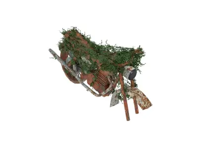 Damaged Rusted Motorcycle 3D model
