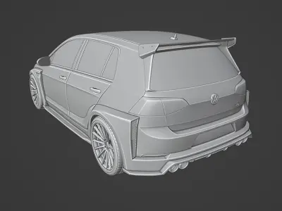 Volkswagen Golf GTI Widebody High-Quality 3D print model