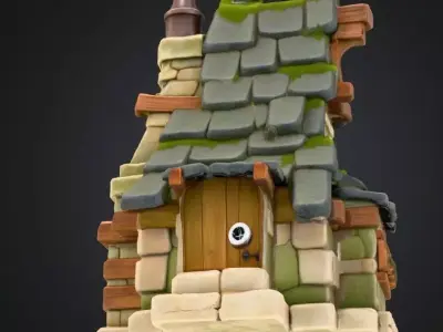 Enchanted Cottage High-Quality 3D Blender OBJ and FBX Model 3D model