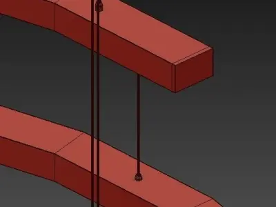 Chandelier circular with balls hanging from it 3D model