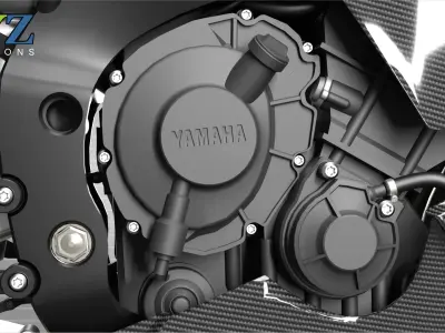 Yamaha R1M 2025 Low-poly 3D model