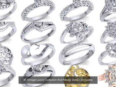 30 Vintage Luxury Collection And Render Detail 3D Model Pack
