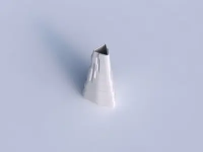 Vase puffy tipped triangle with smooth ribbons 3D print model