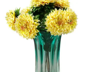 Bouquet of aster flowers 3D model