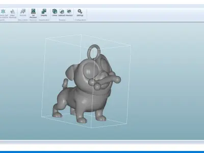 Dog statue sculpture pendant jewelry gold 3D print model