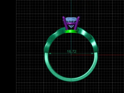 STL 3DM Print Ready Women Diamond Ring Lightweight Printable  3D print model 69