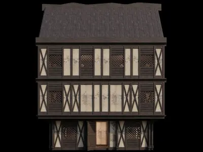 Medieval Houses 44- 4K Textures Game Ready Low-poly 3D model