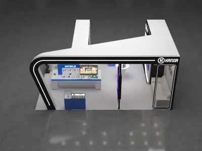 6m x 9m Exhibition Booth 3-Side Open Design 3D model