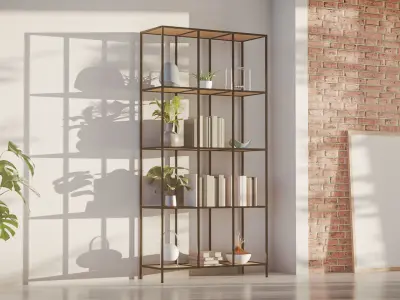 B-Bookshelf Generator Low-poly 3D model