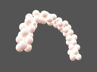 Carnival Balloon Garland V1 005 Low-poly 3D model