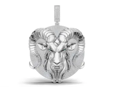 Luxury goat face Pendant  3D print model