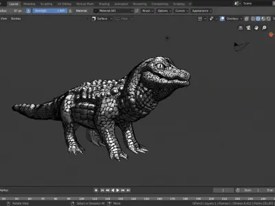 GREASE PENCIL crocodile 3D model