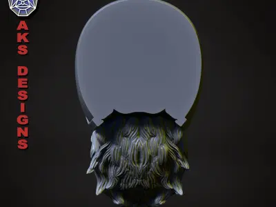 Biker skull version 6 Bas relief wall decor 3D print model