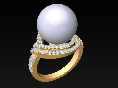 Pearl Ring - Womens Rings  - N730049 3D print model
