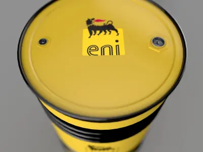 Realistic ENI Oil Barrel 3D Model Low-poly 3D model