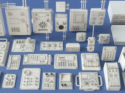 Control Panel 1 - 30 pieces 3D model