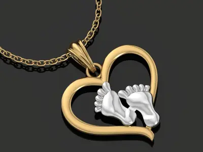 Pendant Necklace 3D print model shop